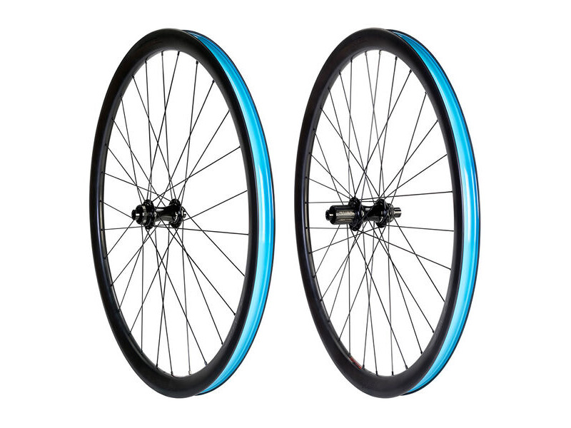 Halo Carbaura XCD35 Road Pair 35mm deep carbon Disc rim, 28H Ft/32H Rr 11sp SRAM XD-R click to zoom image